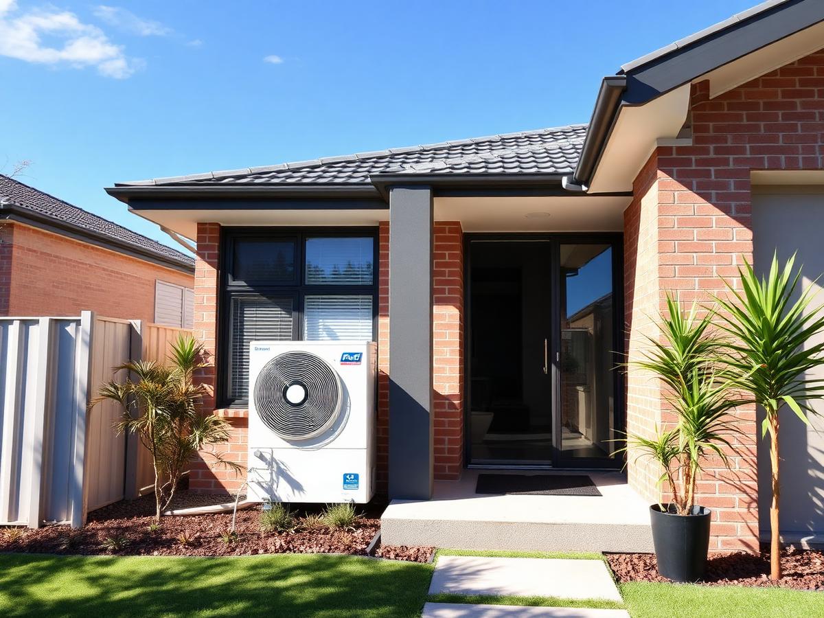 Modern Australian home with heat pump hot water system